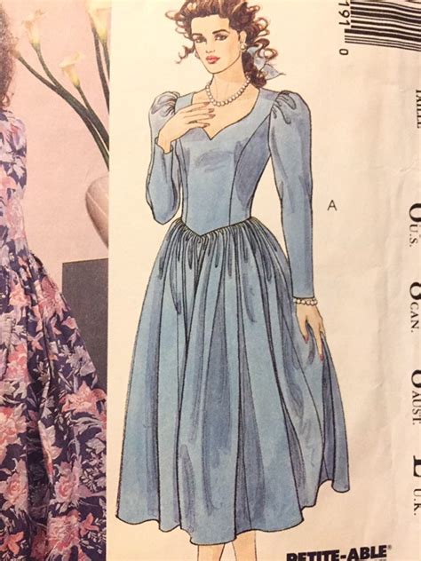 Vintage 80s Laura Ashley Dress Sewing Pattern Etsy