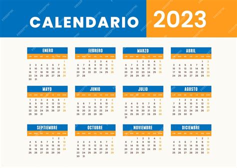 Premium Vector Calendario 2023 En Español