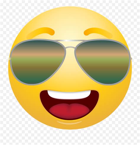 Emoticon Emoji With Sunglasses Clipart Info Smiley Face Sunglasses