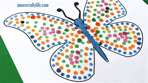 Printable Butterfly Dot Painting Craft Template A More Crafty Life