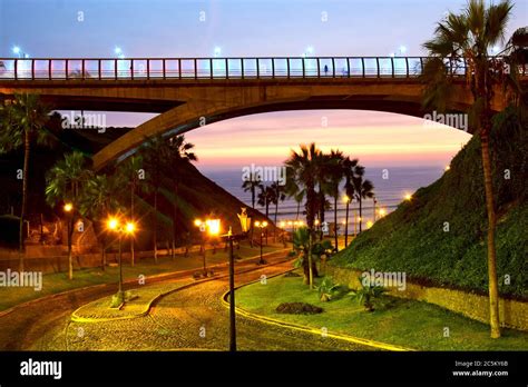 Bridge In Miraflores In The South Of Lima Peru Stock Photo Alamy