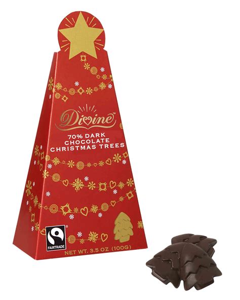 Divine Dark Chocolate Christmas Trees Fair Trade Chocolate Stocking