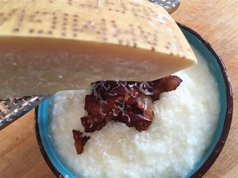 Hominy Grits With Fresh Mozzarella Parmesan And Bacon Sous Vide