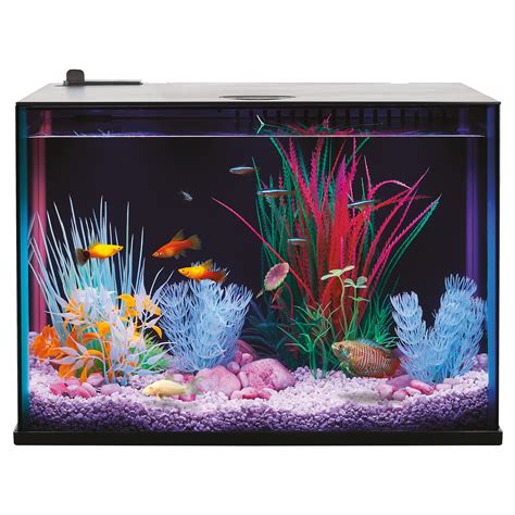 Top Fin Custom Colorflow Aquarium With 7 Color Changing Leds Fish