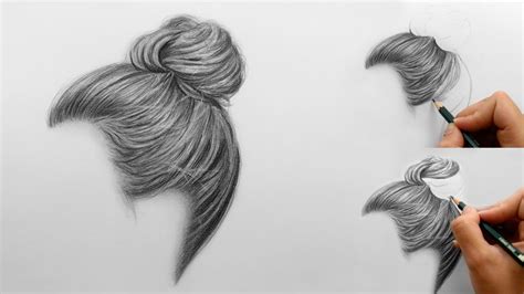 Step By Step How To Draw Shade Realistic Hair Bun With Pencils Emmy