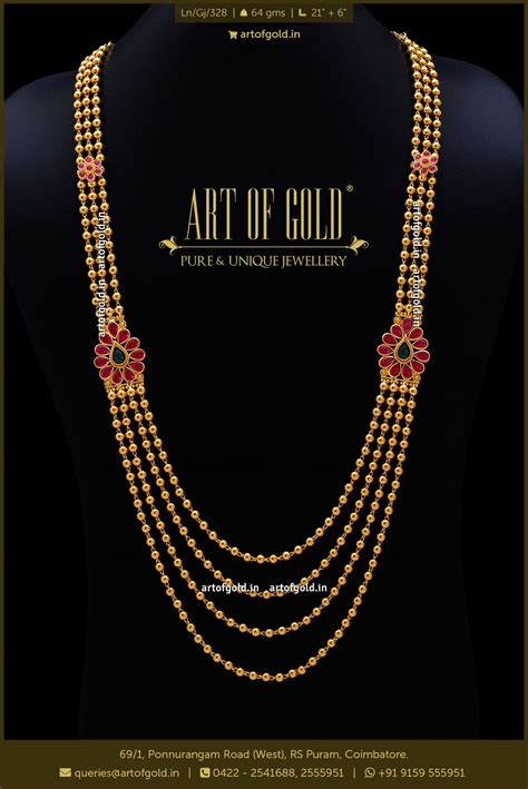 Chandra Haram With Kemp Mugappu Art Of Gold Jewellery Coimbatore
