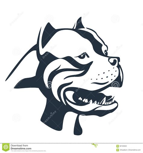 Schizzo Del Cane Di Pitbull Su Bianco Illustrazione Vettoriale