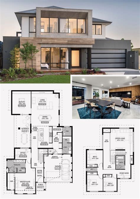 Two Storey House Design With Floor Plan With Elevation Pdf In Modern House Floor Plans