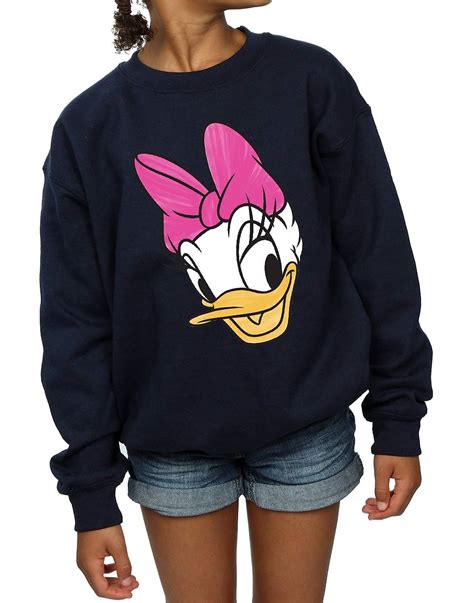 Disney Mädchen Daisy Duck Head Painted Sweatshirt Streetwear Bekleidung