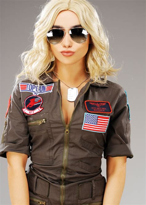 Womens Deluxe Top Gun Fighter Pilot Costume