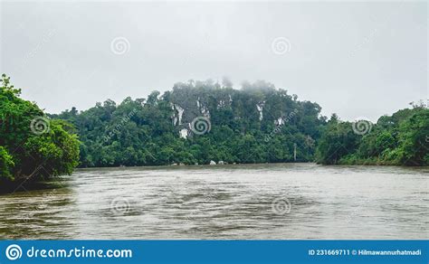 Beautiful Landscape Of Mahakam Ulu Tropical Rainforest On The Banks Of