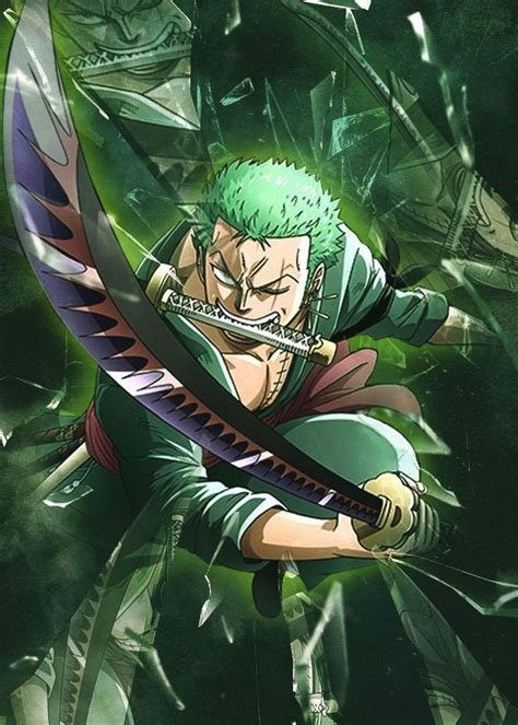 One Piece Zoro Poster By Melvina Poole Displate In 2021 Manga