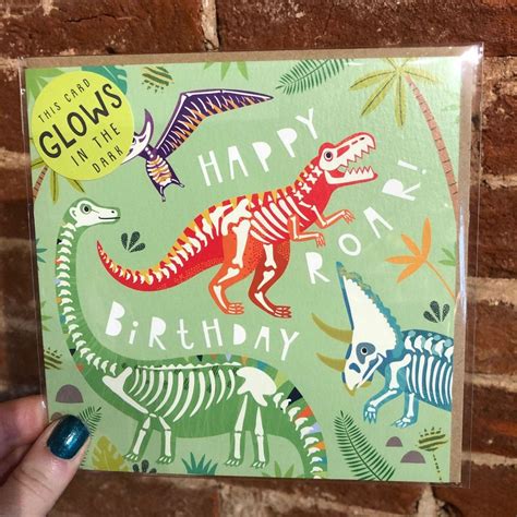 Dinosaur Glow In The Dark Birthday Card The Richard Harvey Collection