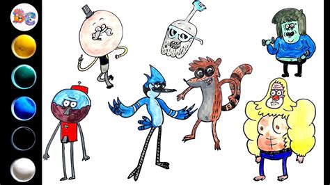How To Draw Regular Show Characters Rigby Mordecai Benson Muscle