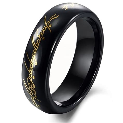 Shop zales® men's ring styles ranging from everyday basics to exquisite looks. Tungsten Black & Gold Lord of Ring Mens Ring Size 6 10-in ...
