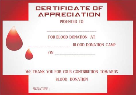 Blood Donation Certificate Design Psd A4 Picture Density