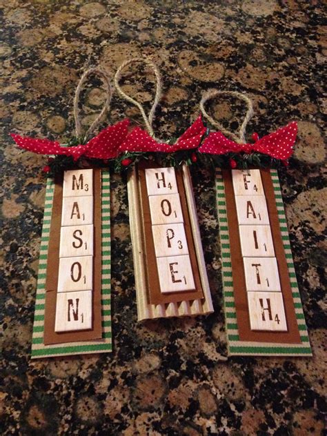 Cute Name Ornaments Scrabble Tile Stickers Rusted Metal Sheet And