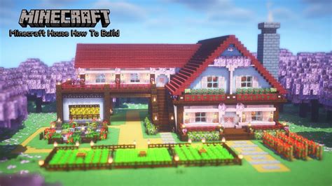 Minecraft How To Build Cherry Grove Woolen Farmhouse 🌿 Youtube