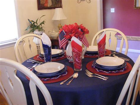 Patriotic Tablescape Holiday Specials Red And White Red White Blue