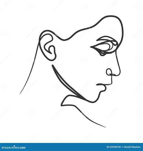 Continuous Line Drawing Of Woman Face One Line Woman Portrait Stock