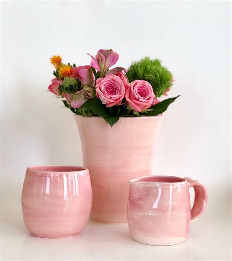 Ceramic Flower Vase Pretty Pink Vase Pretty Vase Boho Vase Pastel