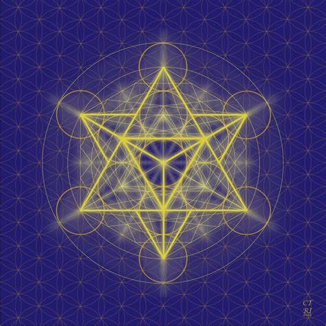 Sacred Geometry Metatrons Cube Golden Solids Star Tetrahedron