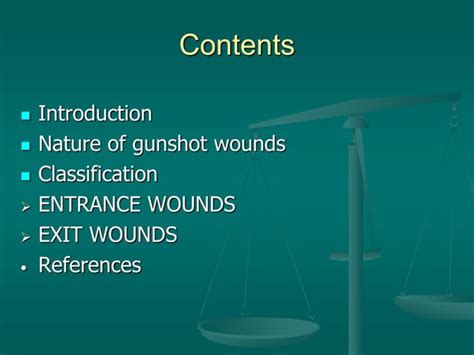 Classification Of Gunshot Wounds