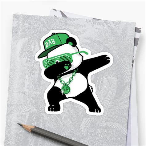 Dabbing Panda Bear Stickers By Bizzleapparel Redbubble