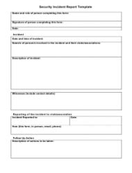 security incident report template  fillable  templateroller