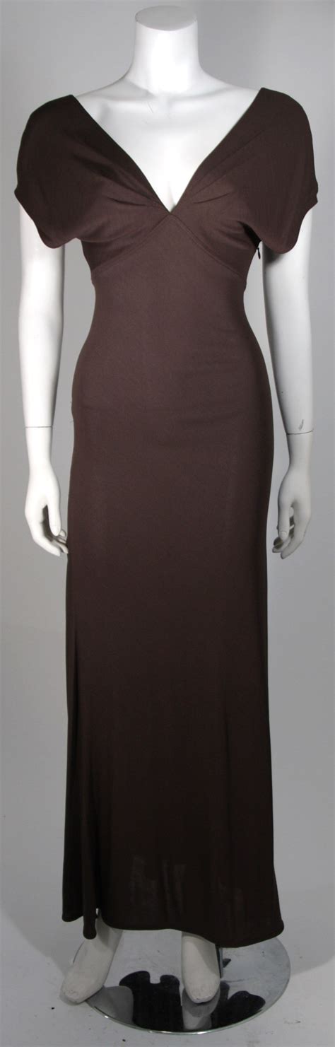 Emanuel Ungaro 1990s Brown Jersey Gown Size 8 For Sale At 1stdibs
