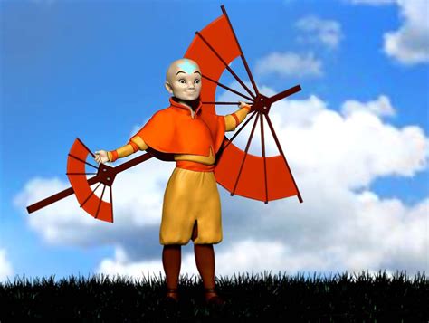 Deborah L Wright Aang And His Gliding Staff Avatar The Last Airbender