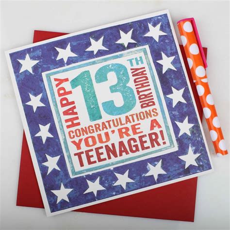 Happy 13th Birthday Card By Nest