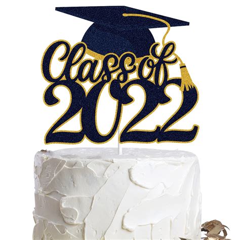 Buy Class Of 2022 Graduation Cake Topper Black Gold Gold Glitter