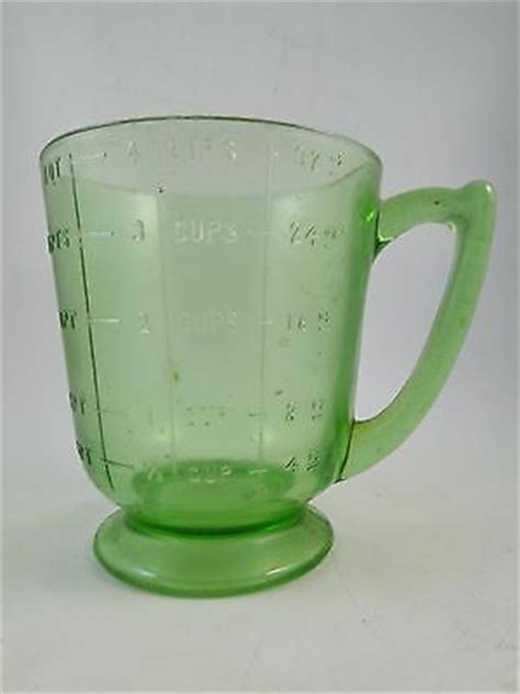 Vintage Green Depression Glass Measuring Cup Spout Cups Graduated