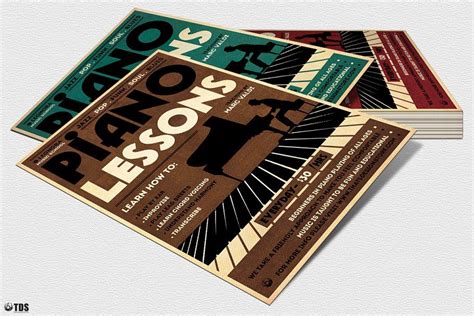 When and where do you like listening to music? Piano Lessons Flyer Template (с изображениями)
