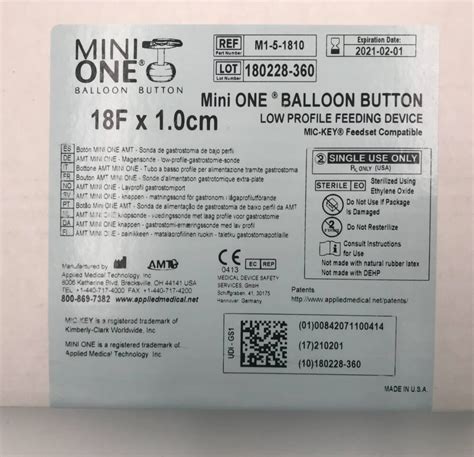Applied Medical M1 5 1810 Mini One Balloon Button Low Profile Feeding