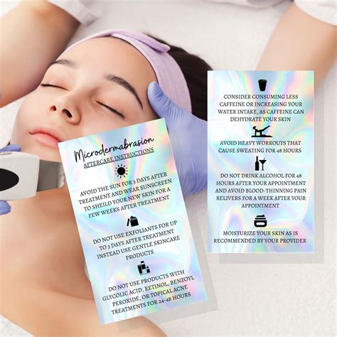 Microdermabrasion Aftercare Instructions Card Digital Etsy