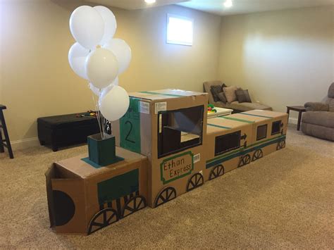 Cardboard Train Perfect For Toddler Parties Train Toddler Party
