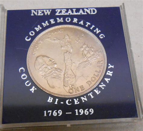 1969 One Dollar New Zealand Cook Bi Centennial Commemorative Ebay