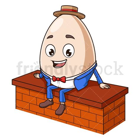 Humpty Dumpty On Wall Cartoon Clipart Vector Friendlystock