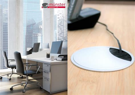 Ein aufgeräumter schreibtisch sieht nicht nur gut aus, sondern damit lässt es sich auch deutlich effektiver arbeiten und besser zocken. ᐅ MÜNSTER SYSTEME® innovatives Kabelmanagement im Büro