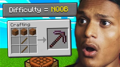 Minecraft But Its Super Noob Difficulty Youtube