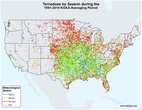 Obviously tornadoes aren't that common. Monthly tornado averages by state and region - U.S. Tornadoes