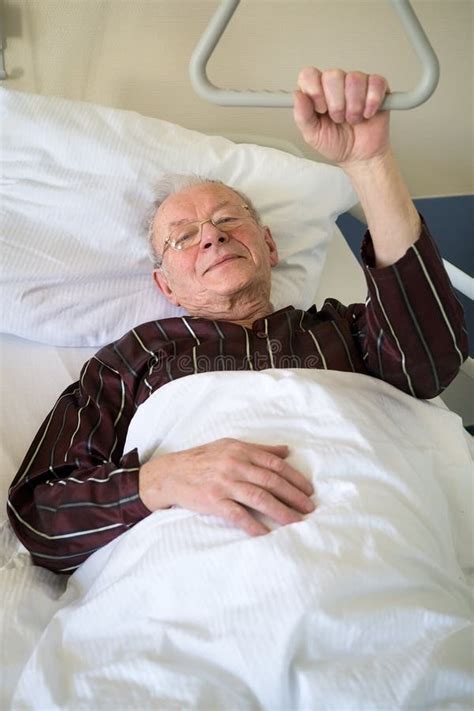 Frail Senior Man Lying In A Hospital Bed Stock Image Image Of Illness