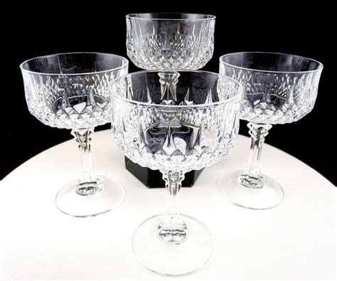 cristal d arques durand longchamp 4 champagne tall sherbets 24 lead crystal