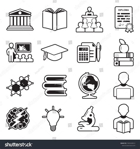 University And College Icons Line With Fill Design Vector