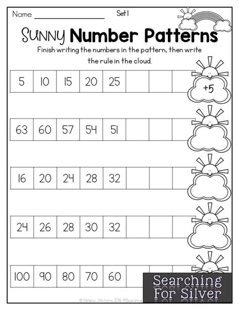 10 Number Patterns Worksheets