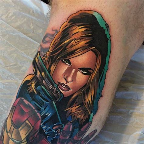 Black Widow Natasha Romanova Tattoo Added To Mikes