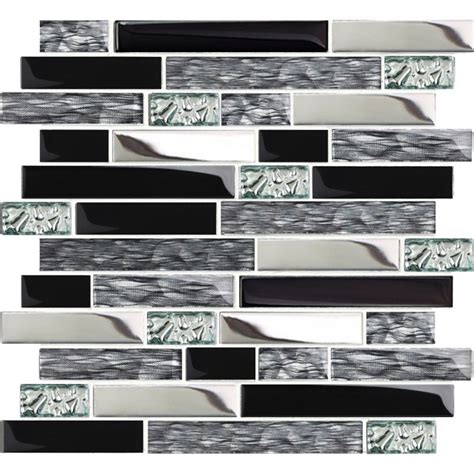 Utilizing black glass tile in your kitchen backsplash or bathroom can create a stunning contrast that gives your project a modern and sophisticated look. TST Mosaic Tiles Black Chrome Silver Glass Tile Kitchen ...