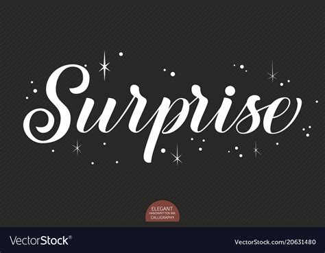 Hand Drawn Lettering Surprise Decorated Vector Image